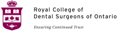 The logo for the Royal College of Dental Surgeons of Ontario, featuring a maroon crest on the left and the organization's name in black text, along with the tagline "Ensuring Continued Trust" below - Georgina Family Dental The logo for the Royal College of Dental Surgeons of Ontario, featuring a maroon crest on the left and the organization's name in black text, along with the tagline "Ensuring Continued Trust" below - Georgina Family Dental